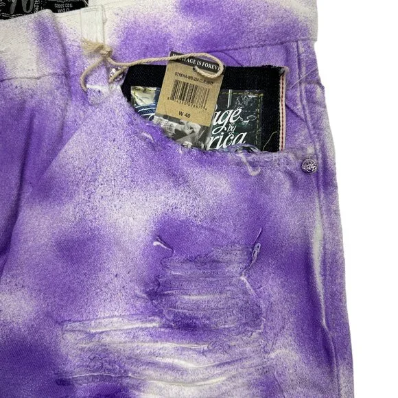 Reworked Heritage America Destroyed Denim Shorts (40) - Picture 4 of 10